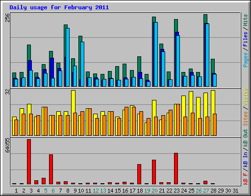 Daily usage for February 2011