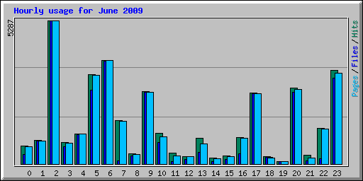 Hourly usage for June 2009