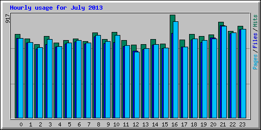 Hourly usage for July 2013