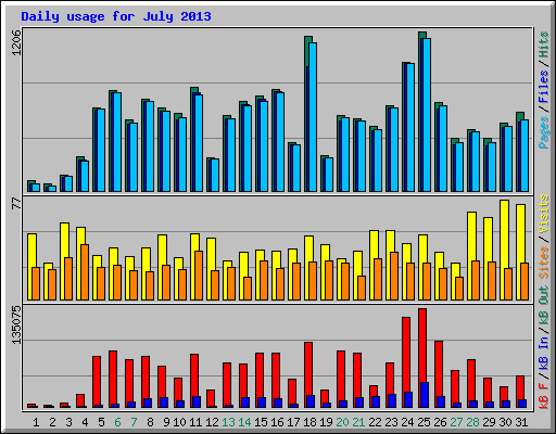 Daily usage for July 2013
